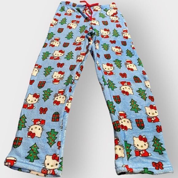Hello Kitty “Christmas Time” Fuzzy Soft Touch Pajama Pants Womens size M New - Picture 2 of 11
